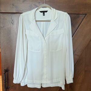 White House Black Market Cream Blouse